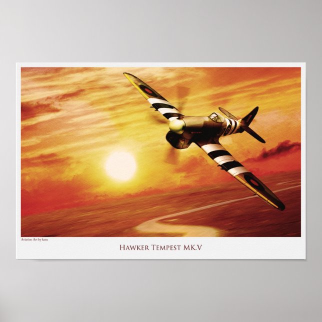 Aviation Art Poster "Hawker Tempest MK.V. (Vorne)