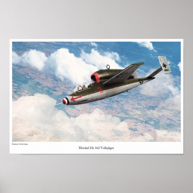Aviation Art Poster "Heinkel He 162" (Vorne)