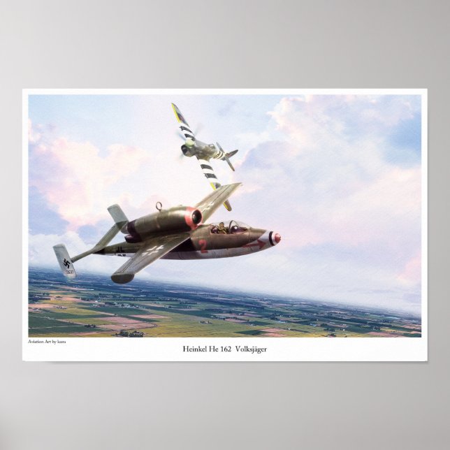 Aviation Art Poster "Heinkel He 162" (Vorne)