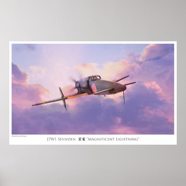 Aviation Art Poster "J7W1 Shinden 震 電" (Vorne)
