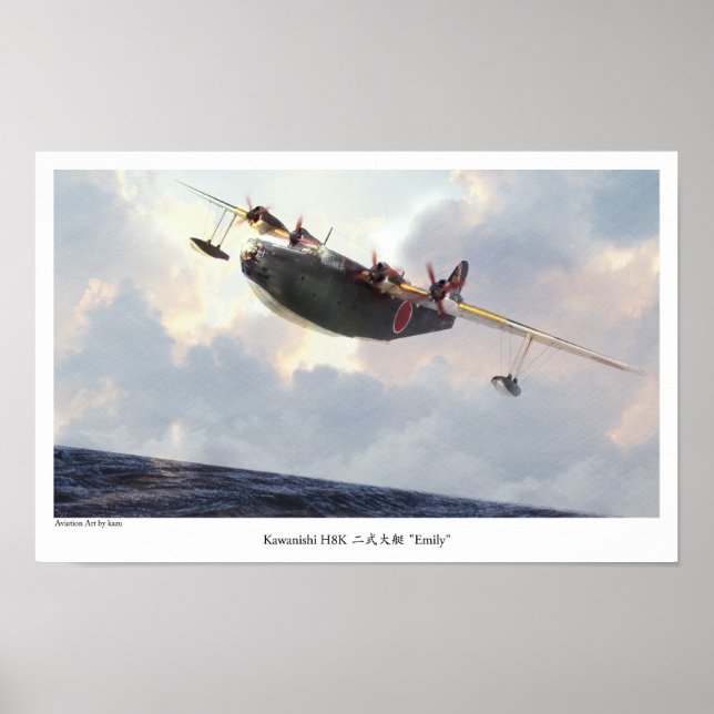 Aviation Art Poster "Kawanishi H8K  Emily" (Vorne)