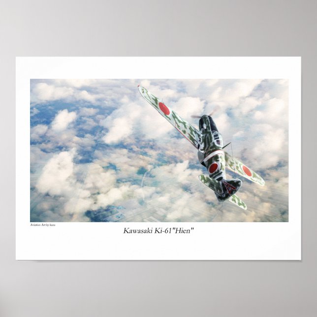 Aviation Art Poster "Kawasaki Ki-61 Hien" (Vorne)