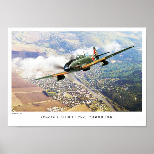 Aviation Art Poster"Kawasaki Ki-61 Tony" Poster (Vorne)