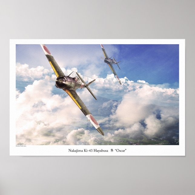 Aviation Art Poster " ‪ Ki-43 Hayabusa"Oscar" (Vorne)