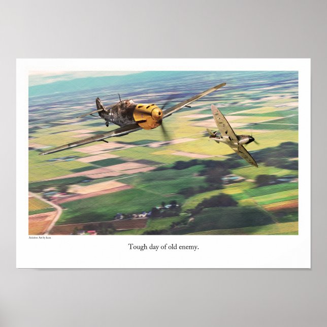Aviation Art Poster "Messerschmitt Bf 109" (Vorne)