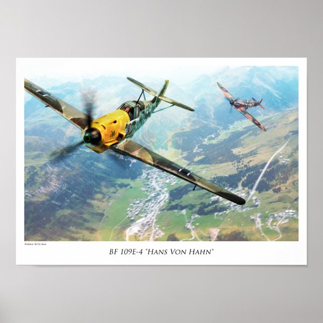 Aviation Art Poster "Messerschmitt Bf 109" (Vorne)