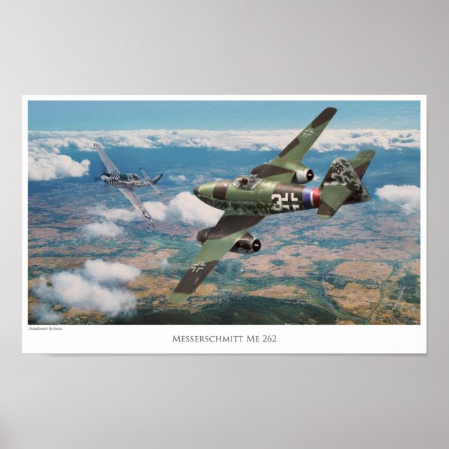 Aviation Art Poster "Messerschmitt Me 262" (Vorne)