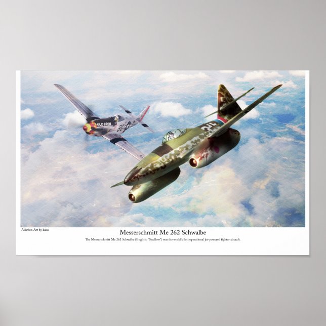 Aviation Art Poster "Messerschmitt Me 262" (Vorne)