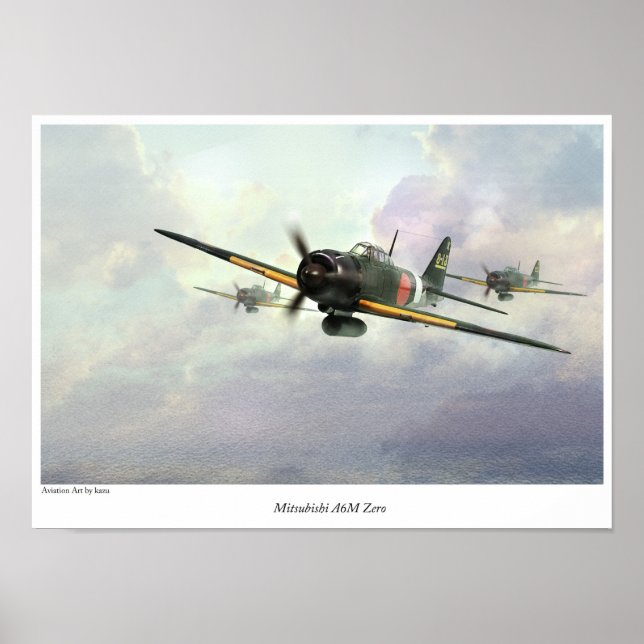 Aviation Art Poster " Mitsubishi A6M Zero " (Vorne)