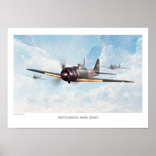Aviation Art Poster "Mitsubishi A6M Zero" (Vorne)