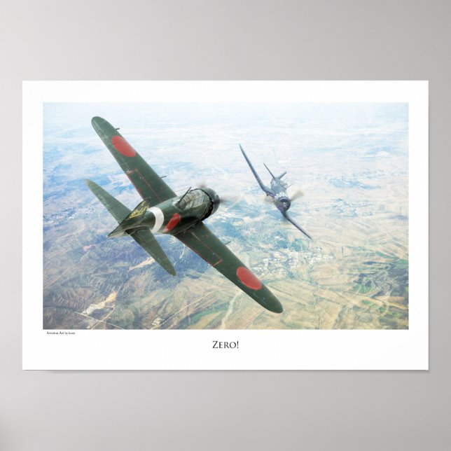 Aviation Art Poster "Mitsubishi A6M Zero" (Vorne)