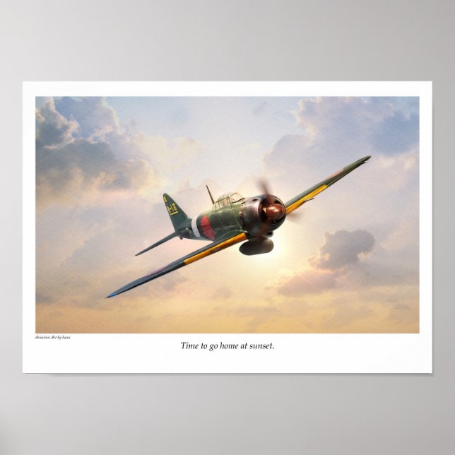 Aviation Art Poster "Mitsubishi A6M Zero" (Vorne)