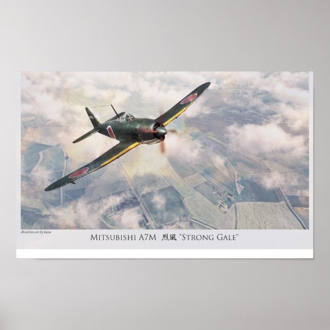 Aviation Art Poster "Mitsubishi A7M" (Vorne)