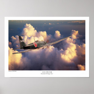 Aviation Art Poster "Mitsubishi A7M Reppu "sam"