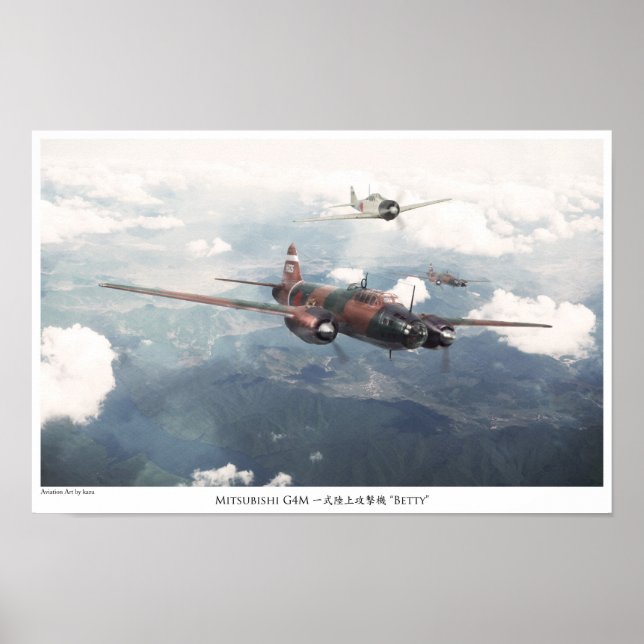Aviation Art Poster "Mitsubishi G4M Betty" (Vorne)
