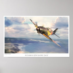 Aviation Art Poster "Mitsubishi J2M Raiden"Jack