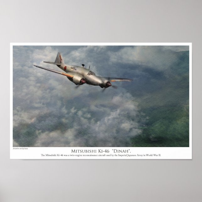 Aviation art Poster 　Mitsubishi Ki-46 "Dinah" (Vorne)