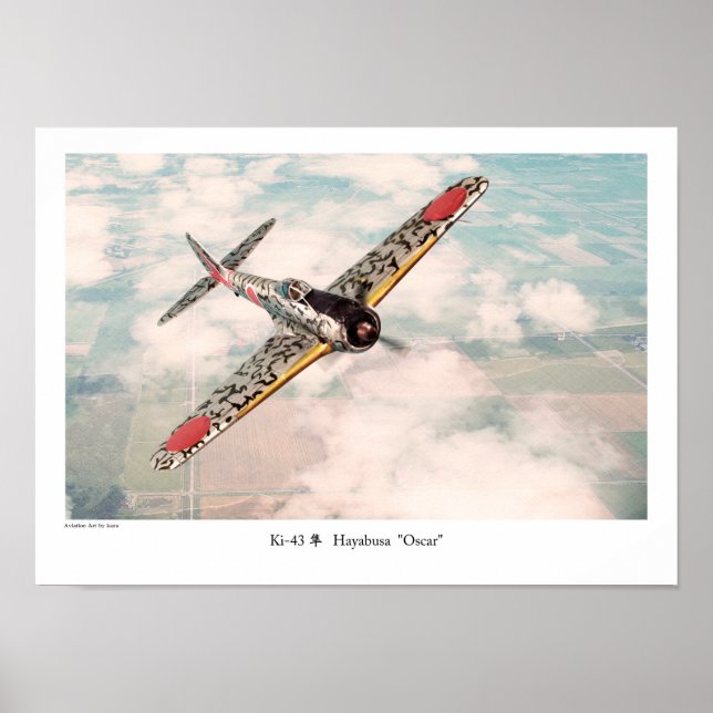 Aviation Art Poster "Nakajima Ki-43 隼 Oscar" (Vorne)