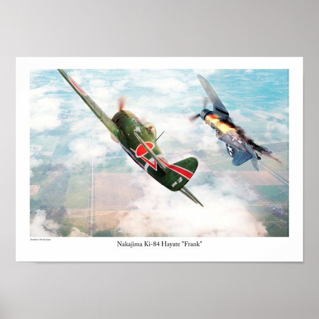 Aviation Art Poster "Nakajima Ki-84疾 風 "Frank" (Vorne)