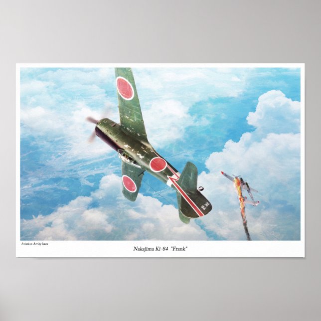 Aviation Art Poster " ‪ Nakajima Ki-84"Frank" (Vorne)