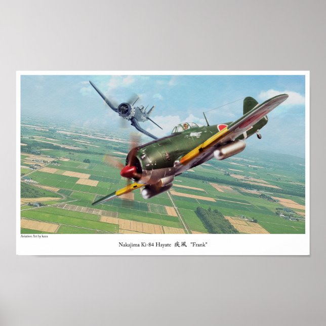Aviation Art Poster " ‪ Nakajima Ki-84"Frank" (Vorne)