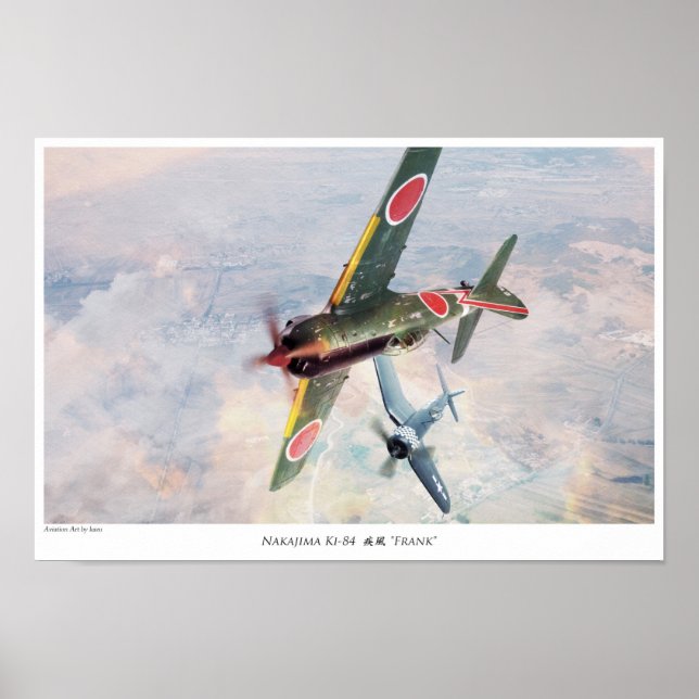 Aviation Art Poster " ‪ Nakajima Ki-84"Frank" (Vorne)