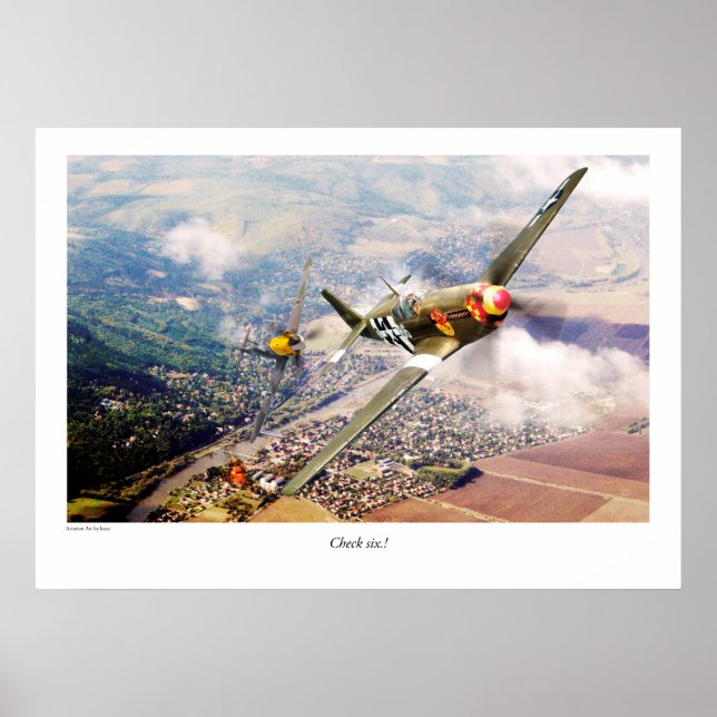 Aviation Art Poster "P51-B Mustang" (Vorne)