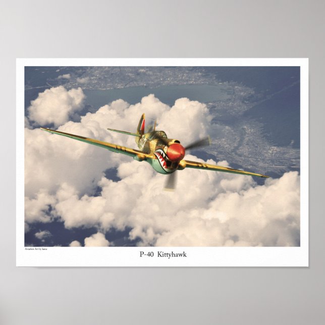 Aviation Art Poster "P-40 Kittyhawk" (Vorne)