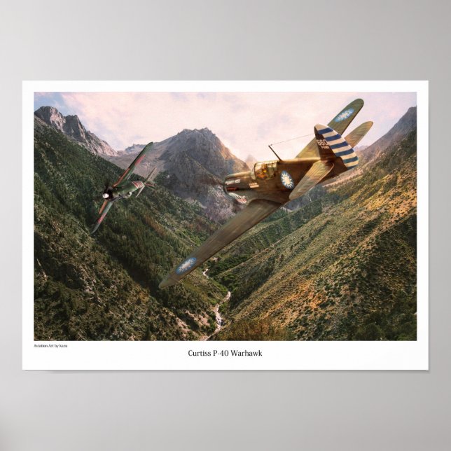Aviation Art Poster "P-40 Warhawk" (Vorne)