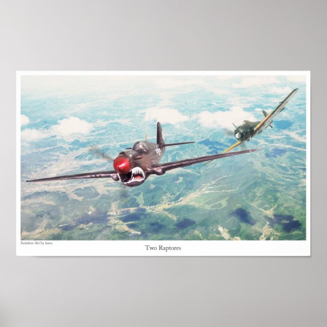 Aviation Art Poster "P-40 Warhawk" (Vorne)