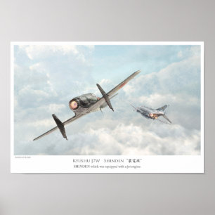 Aviation art Poster SHINDEN hat einen Jet-Motor an