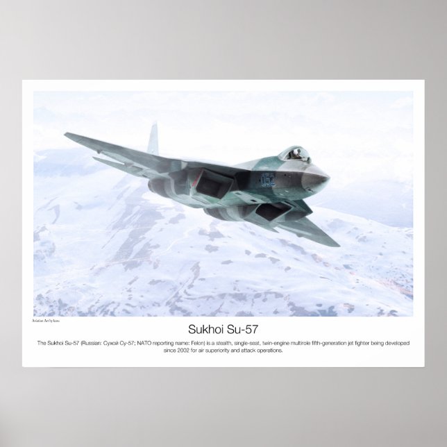 Aviation Art Poster "Su-57" (Vorne)