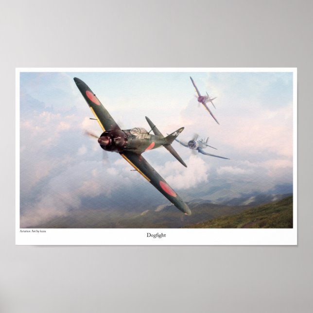Aviation Art Poster "ZERO vs F4U" (Vorne)