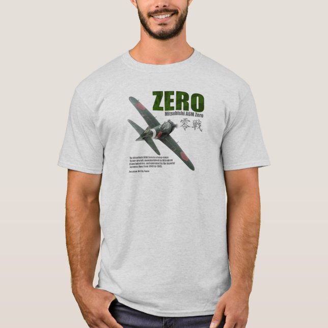 Aviation Art T-shirt "Mitsubishi A6M Zero" (Vorderseite)