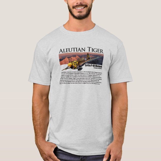 Aviation Art T-shirt “P-40 Aleutian Tiger " (Vorderseite)