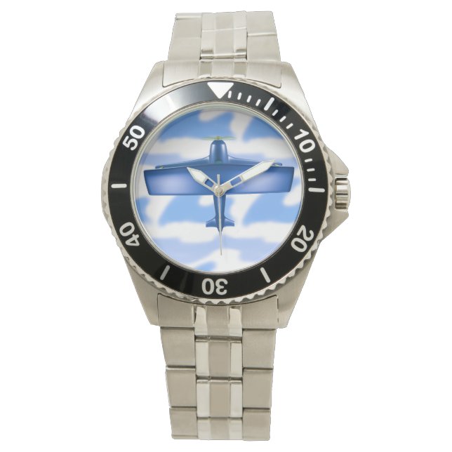 Aviation Blue Flugzeug eWatch Armbanduhr (Vorderseite)