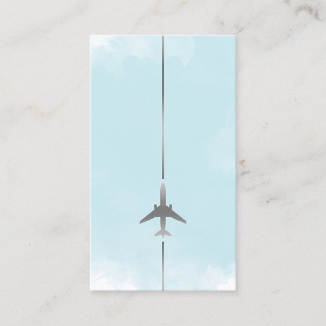 Aviation Blue Watercolor Business Card Visitenkarte (Vorderseite)