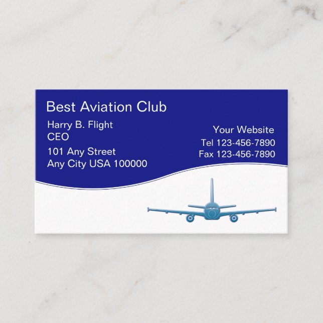 Aviation Club Business Cards Visitenkarte (Vorderseite)