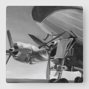 Aviation Icon Quadratische Wanduhr