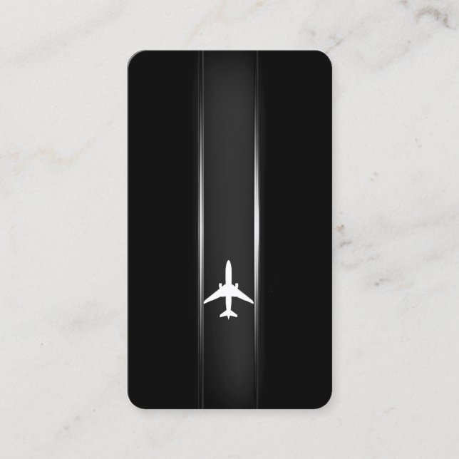 Aviation White Airplane Business Card Visitenkarte (Vorderseite)