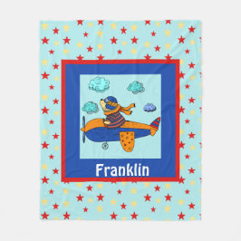 Aviator Bär, Niedliches Personalisiertes Kind Fleecedecke