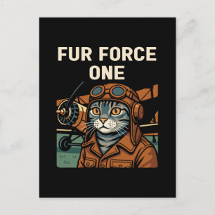 Aviator Cat Flying Felleiter Feiertagspostkarte