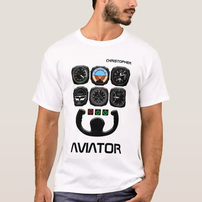 Aviator einzigartig und lustig T-Shirt (Vorderseite)