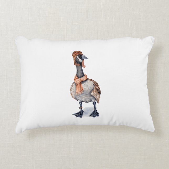 Aviator Goose Gift Wrap Dekokissen (Vorderseite)
