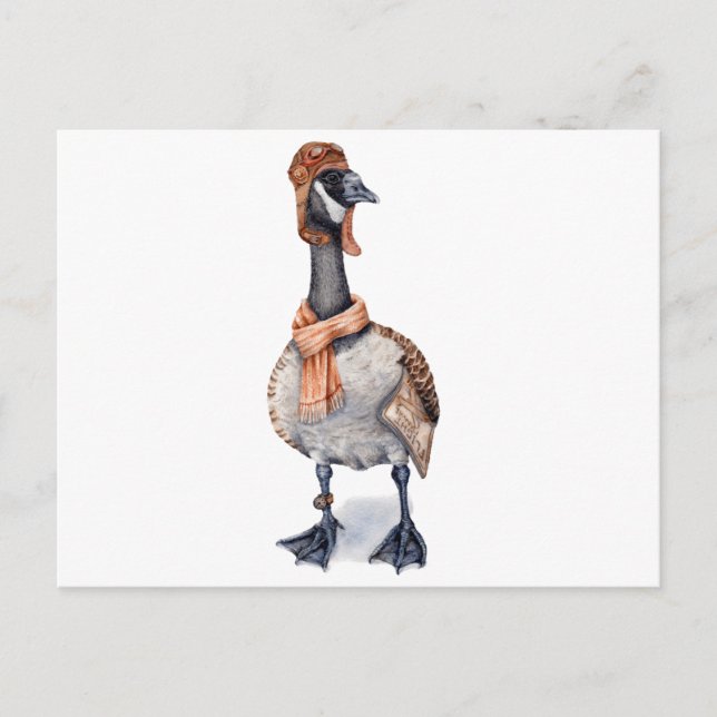 Aviator Goose Postkarte (Vorderseite)