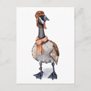 Aviator Goose Postkarte