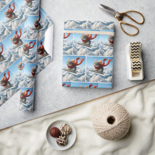 Aviator Maus Piloten eines Papierflugzeugs Geschenkpapier