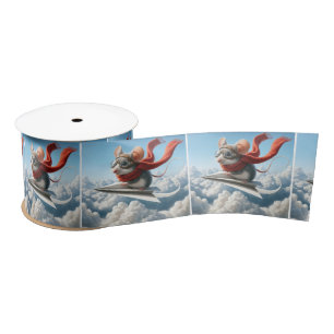 Aviator Maus Piloten eines Papierflugzeugs Satinband