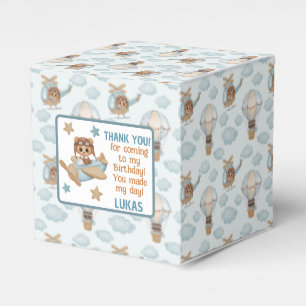 Aviator Party Pilot Bear Birthday Blue Danke F Geschenkschachtel