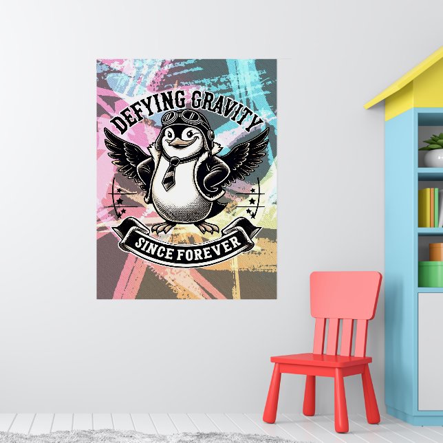 Aviator Pinguin Poster (Kinderzimmer 1)